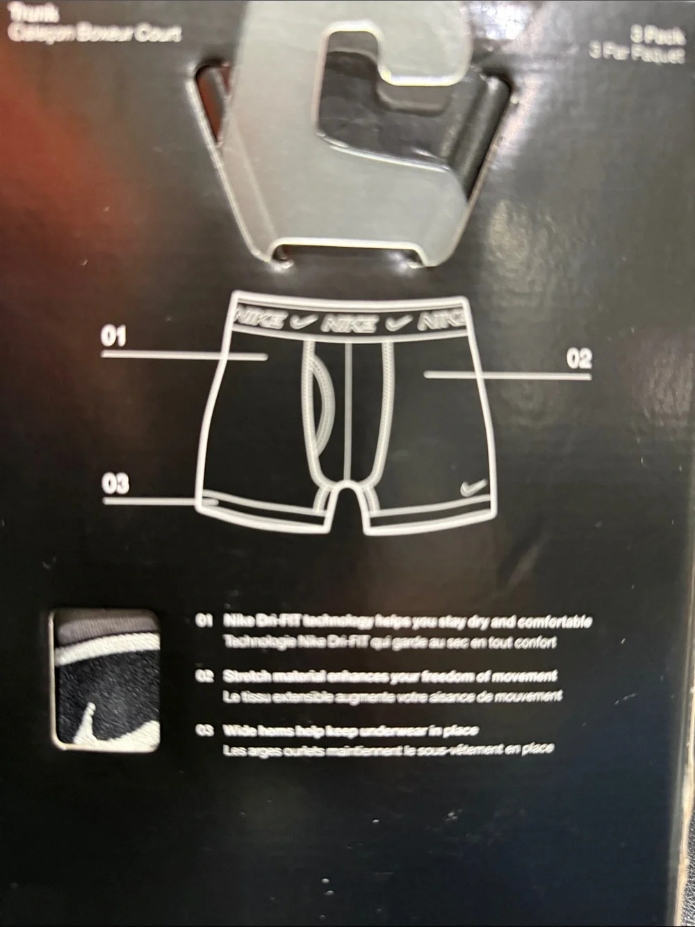 Nike Men's Essential Cotton Stretch W/Fly Trunk Underwear (3-Pack) #2783